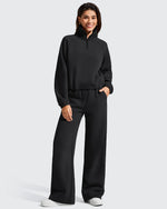 G4Free - Flurrylux Mock Neck Cropped Pullover Fleece Lined Sweatshirts -GF25F741AA-S