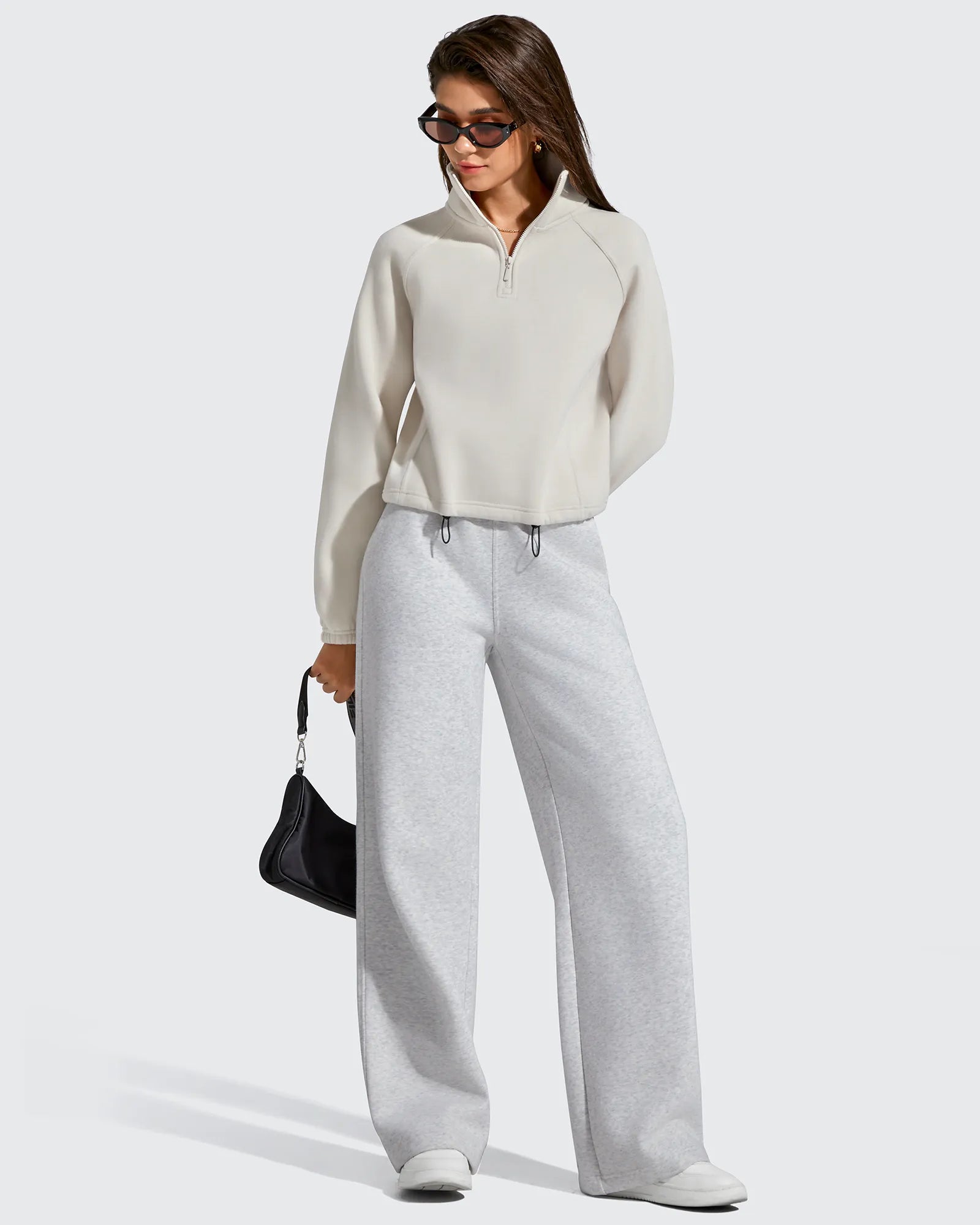 G4Free - Flurrylux Mock Neck Cropped Pullover Fleece Lined Sweatshirts -GF25F741AA-S