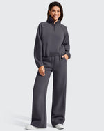 G4Free - Flurrylux Mock Neck Cropped Pullover Fleece Lined Sweatshirts -GF25F741AA-S