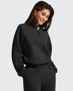G4Free - Flurrylux Mock Neck Cropped Pullover Fleece Lined Sweatshirts -GF25F741AA-S