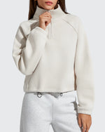 G4Free - Flurrylux Mock Neck Cropped Pullover Fleece Lined Sweatshirts -GF25F741AA-S
