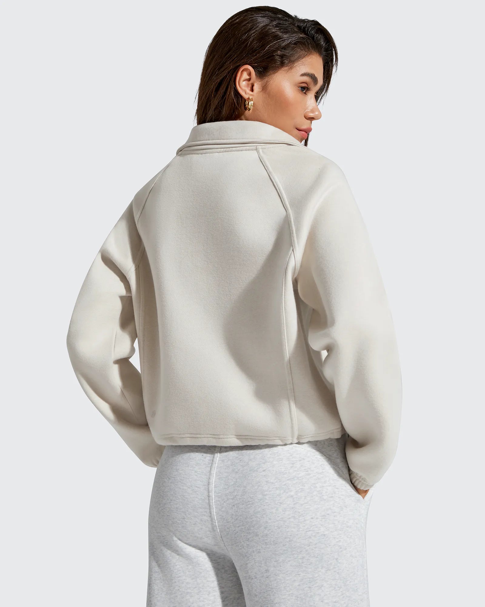 G4Free - Flurrylux Mock Neck Cropped Pullover Fleece Lined Sweatshirts -GF25F741AA-S