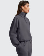 G4Free - Flurrylux Mock Neck Cropped Pullover Fleece Lined Sweatshirts -GF25F741AA-S