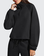 G4Free - Flurrylux Mock Neck Cropped Pullover Fleece Lined Sweatshirts -GF25F741AA-S