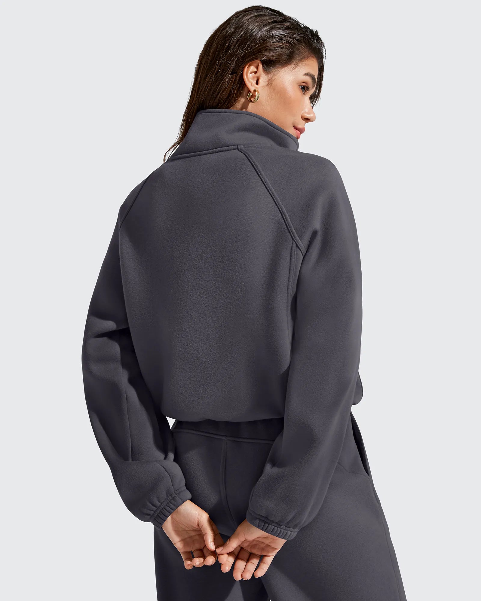 G4Free - Flurrylux Mock Neck Cropped Pullover Fleece Lined Sweatshirts -GF25F741AA-S