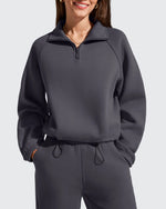 G4Free - Flurrylux Mock Neck Cropped Pullover Fleece Lined Sweatshirts -GF25F741AA-S