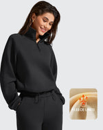 G4Free - Flurrylux Mock Neck Cropped Pullover Fleece Lined Sweatshirts -GF25F741AA-S