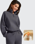 G4Free - Flurrylux Mock Neck Cropped Pullover Fleece Lined Sweatshirts -GF25F741BA-S
