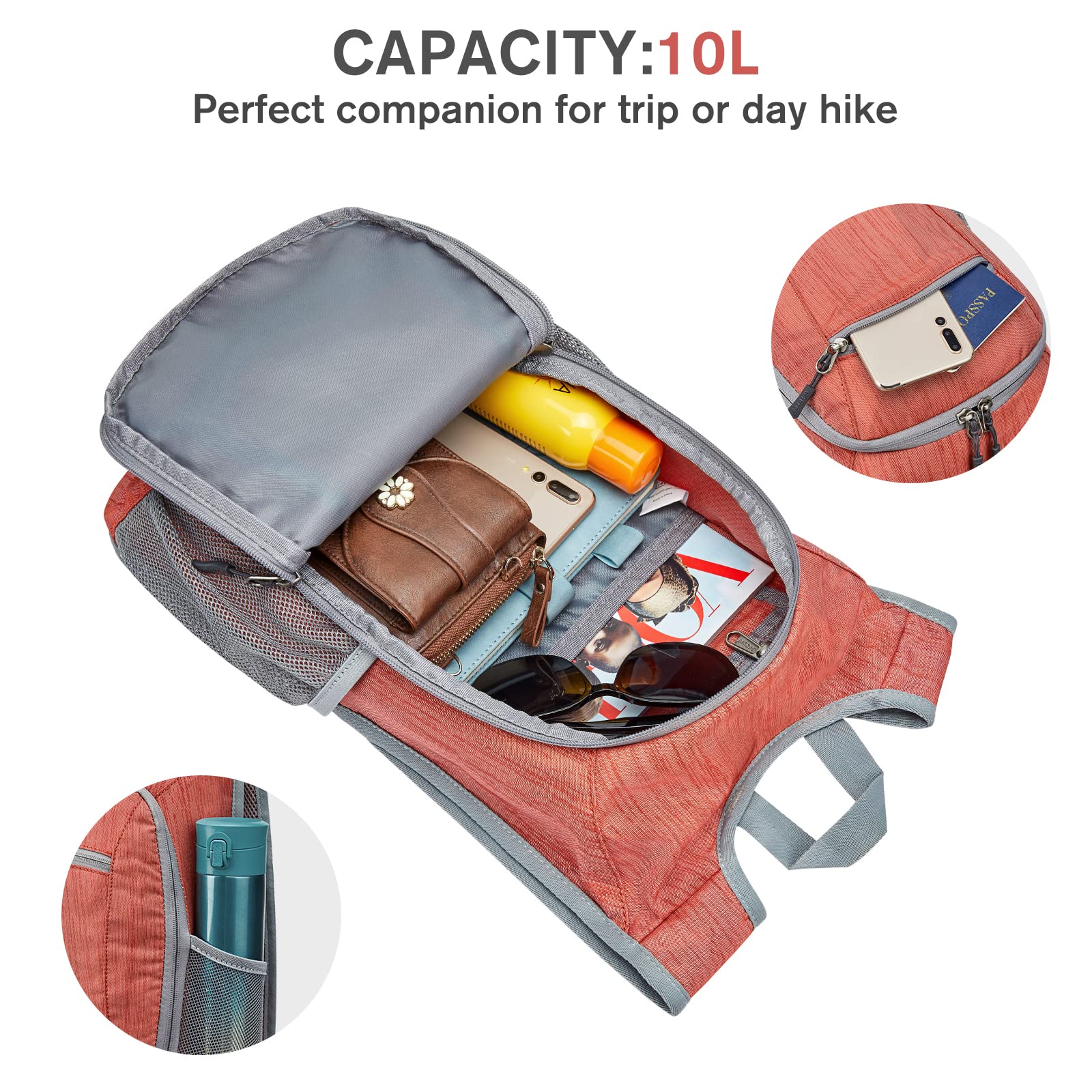 G4Free - G4Free 10L/15L Lightweight Hiking Backpack -TN22B044A