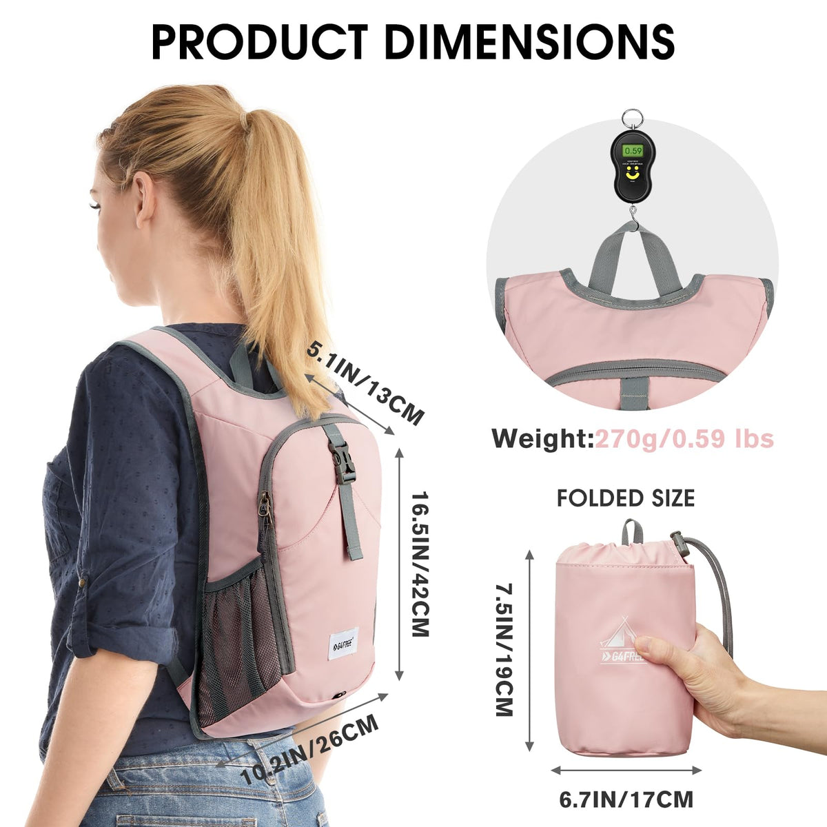 G4Free - G4Free 10L Lightweight Small Hiking Backpack -TN23B228A