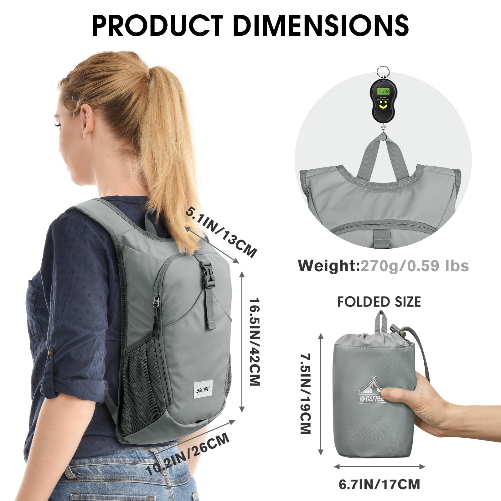 G4Free - G4Free 10L Lightweight Small Hiking Backpack -TN23B228A
