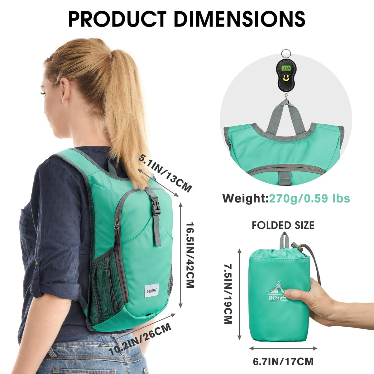 G4Free - G4Free 10L Lightweight Small Hiking Backpack -TN23B228A