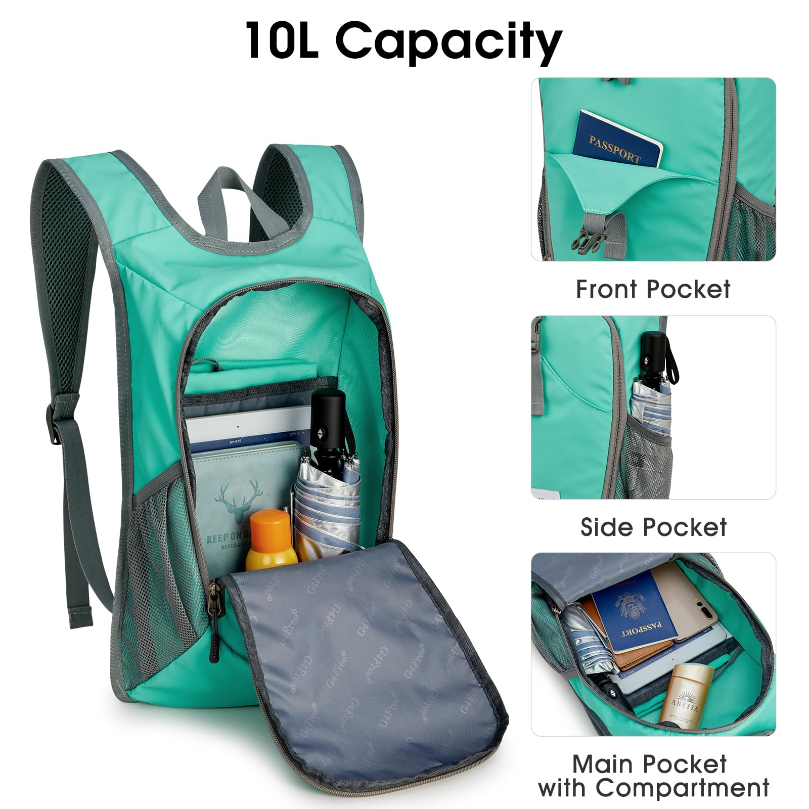 G4Free - G4Free 10L Lightweight Small Hiking Backpack -TN23B228A