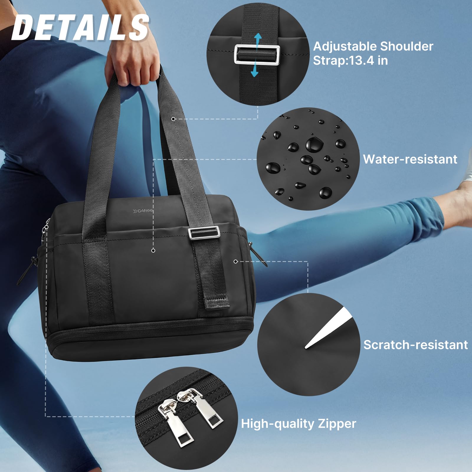 G4Free - G4Free 10L Mini Gym Bag with Wet Pocket Lightweight -TN24B482A