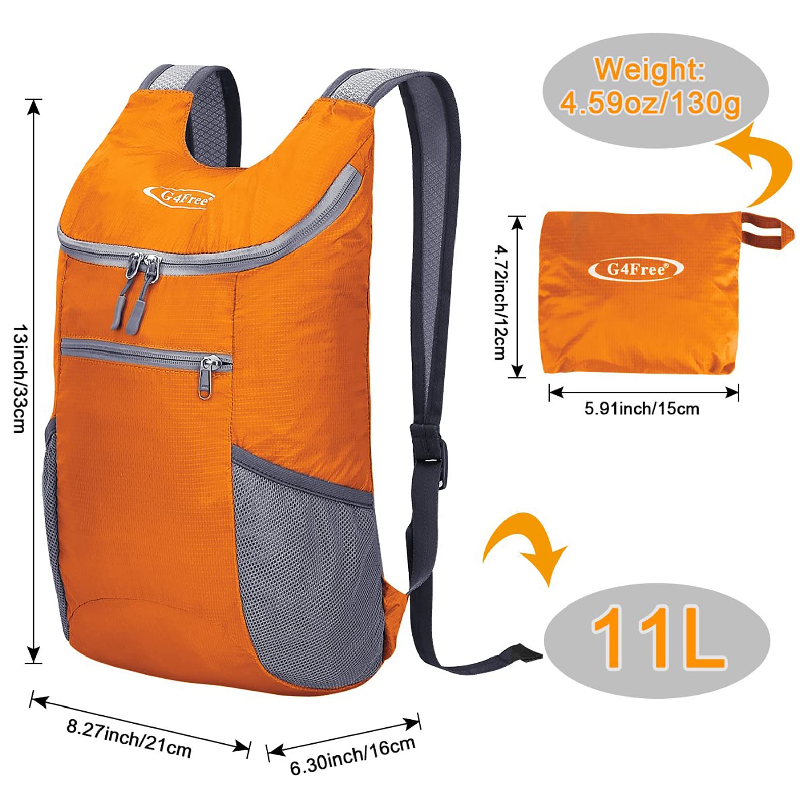G4Free - G4Free 11L Lightweight Hiking Backpack for Men And Women -D02V543A