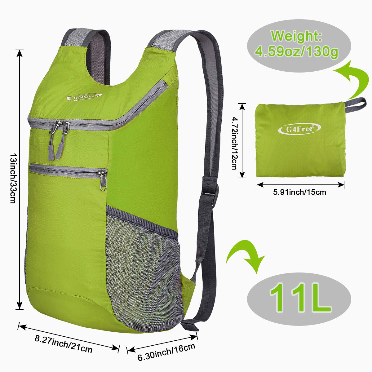 G4Free - G4Free 11L Lightweight Hiking Backpack for Men And Women -D02V543A