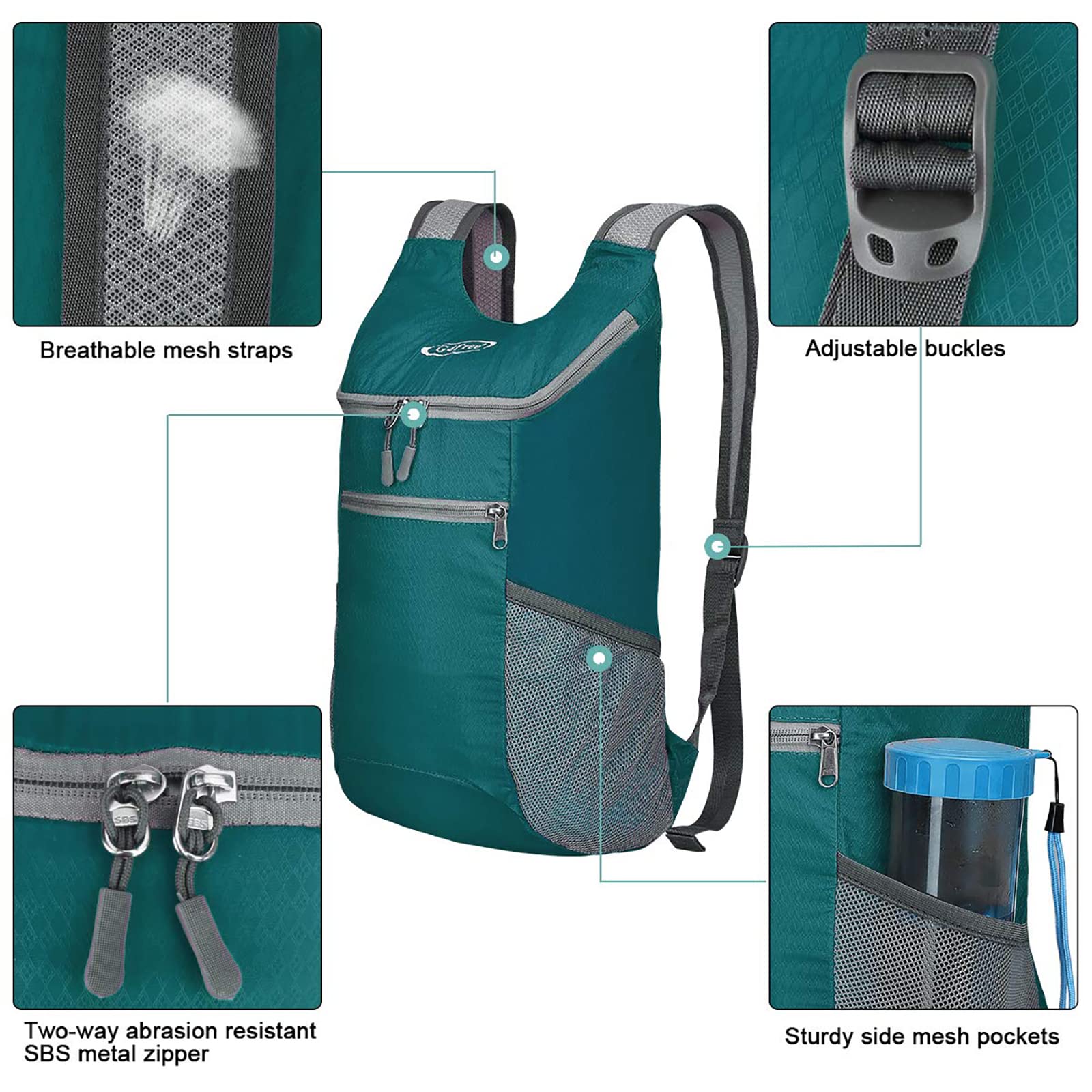 G4Free - G4Free 11L Lightweight Hiking Backpack for Men And Women -D02V543A