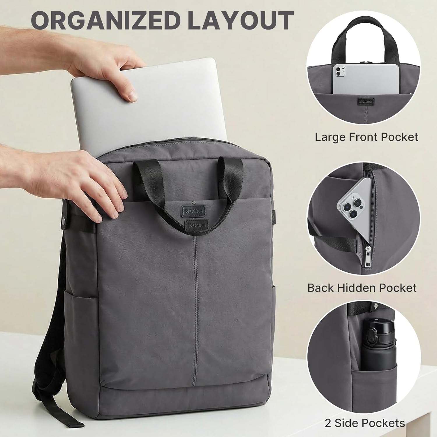 G4Free - G4Free 15.6" Laptop Backpack for Men Women -TN25B602B