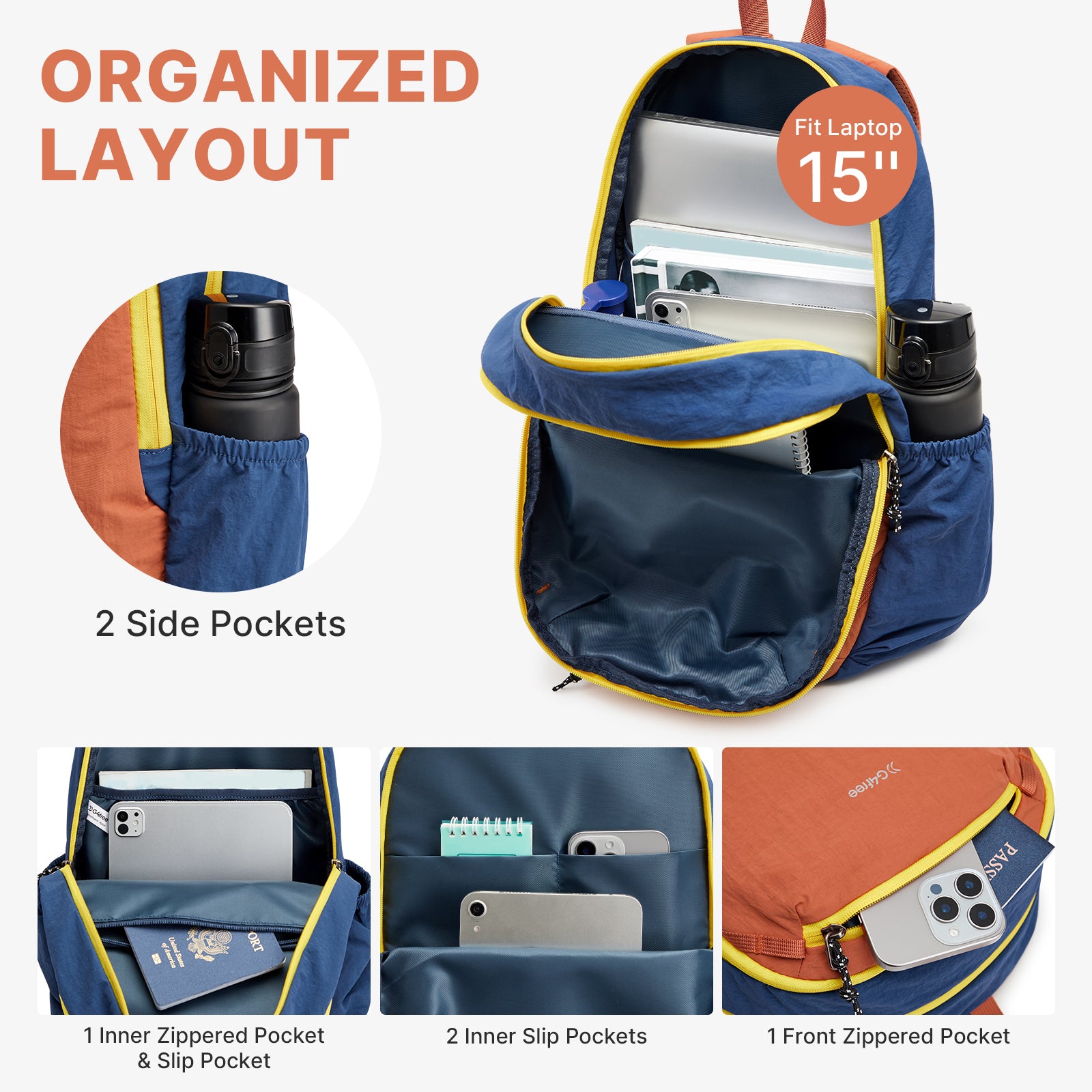 G4Free - G4Free 15L Lightweight Hiking Travel Casual Daypack -TN25B616A