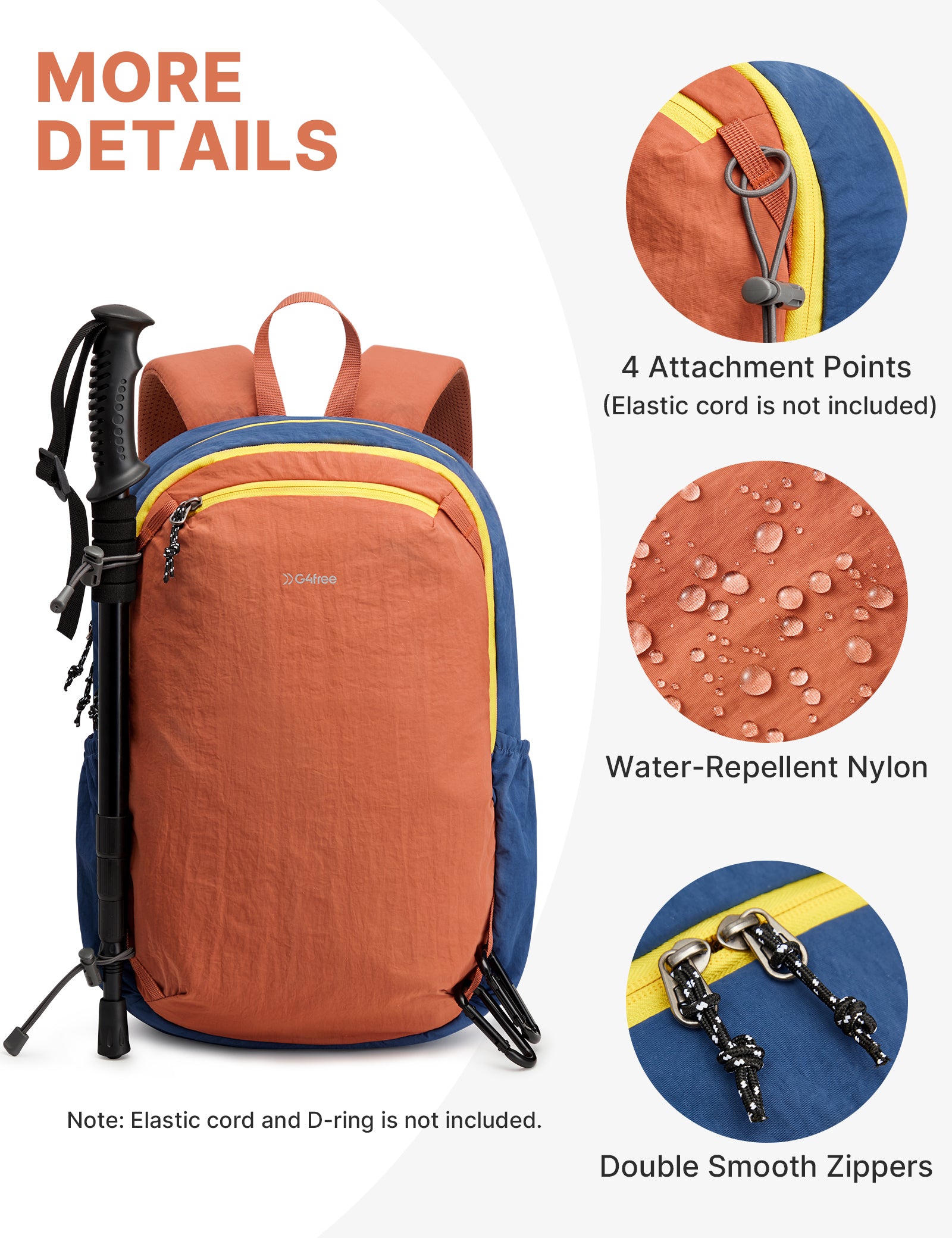G4Free - G4Free 15L Lightweight Hiking Travel Casual Daypack -TN25B616A