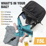 G4Free - G4Free 15L Water-Resistant Hiking Backpack Adjustable Chest Strap -TN25B521C