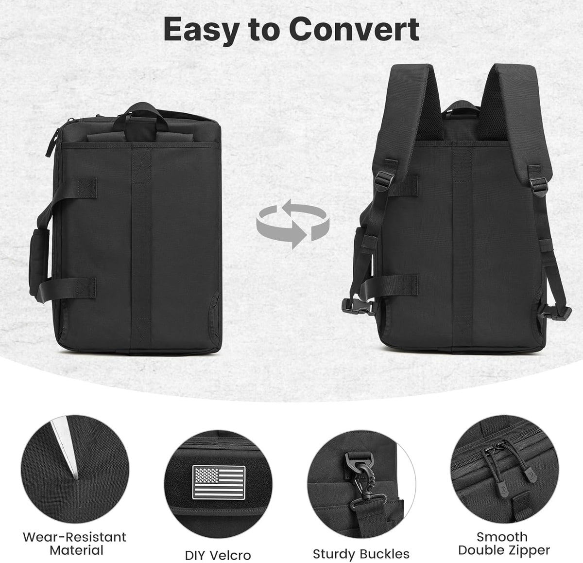 G4Free - G4Free 17.3 Inch Laptop for Men, 3-in-1 Large Tactical Shoulder Bag -TN25B563B