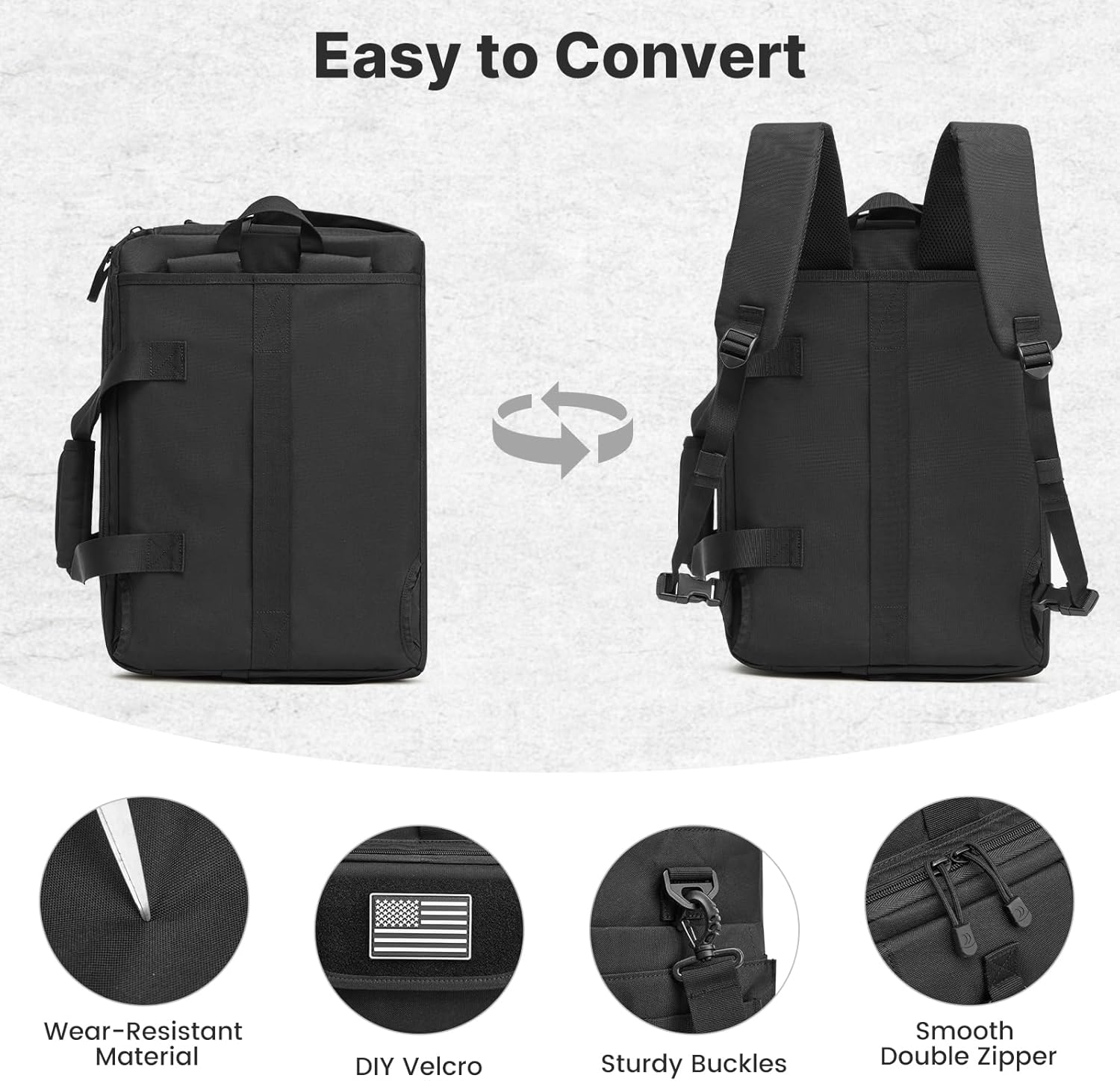 G4Free - G4Free 17.3 Inch Laptop for Men, 3-in-1 Large Tactical Shoulder Bag -TN25B563B