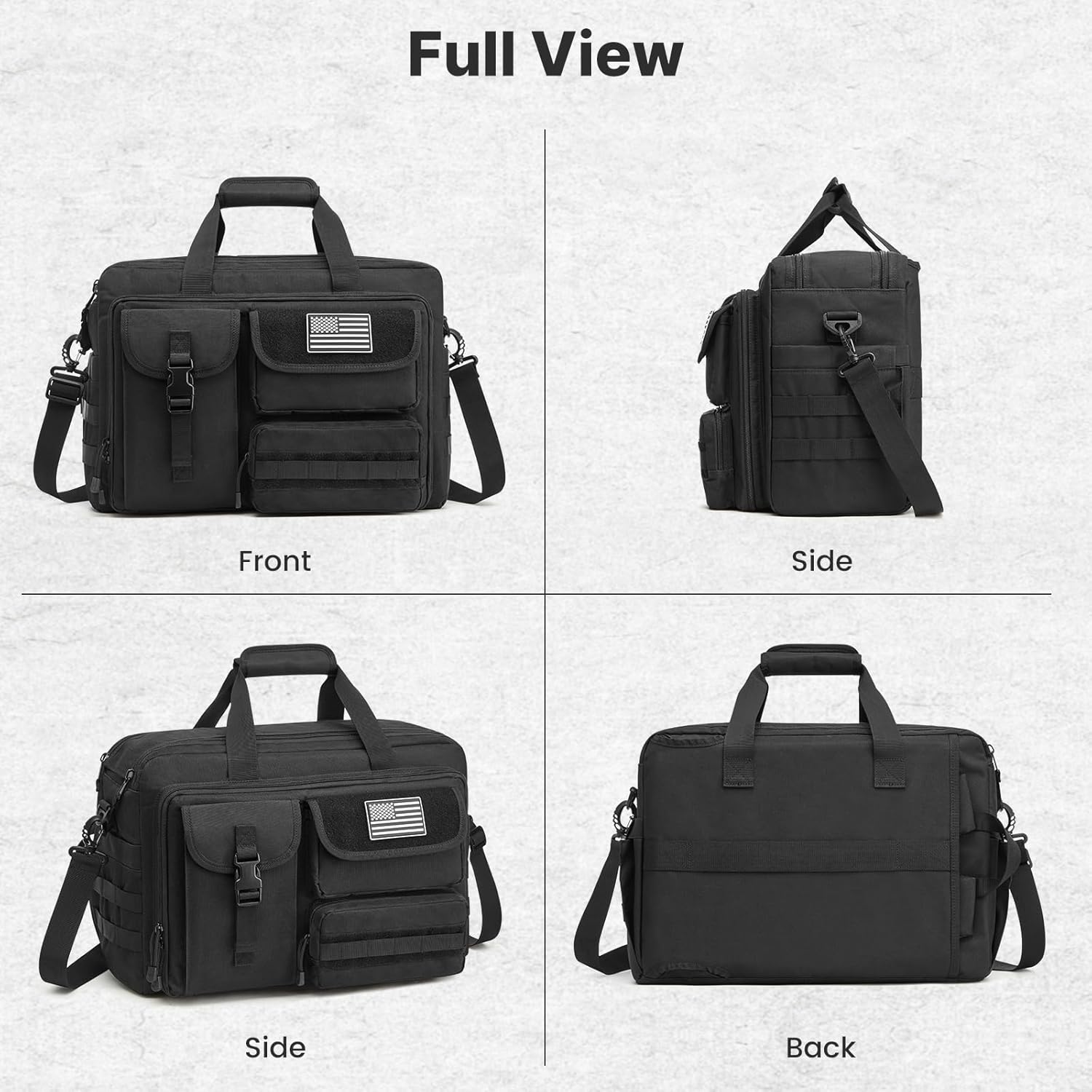 G4Free - G4Free 17.3 Inch Laptop for Men, 3-in-1 Large Tactical Shoulder Bag -TN25B563B