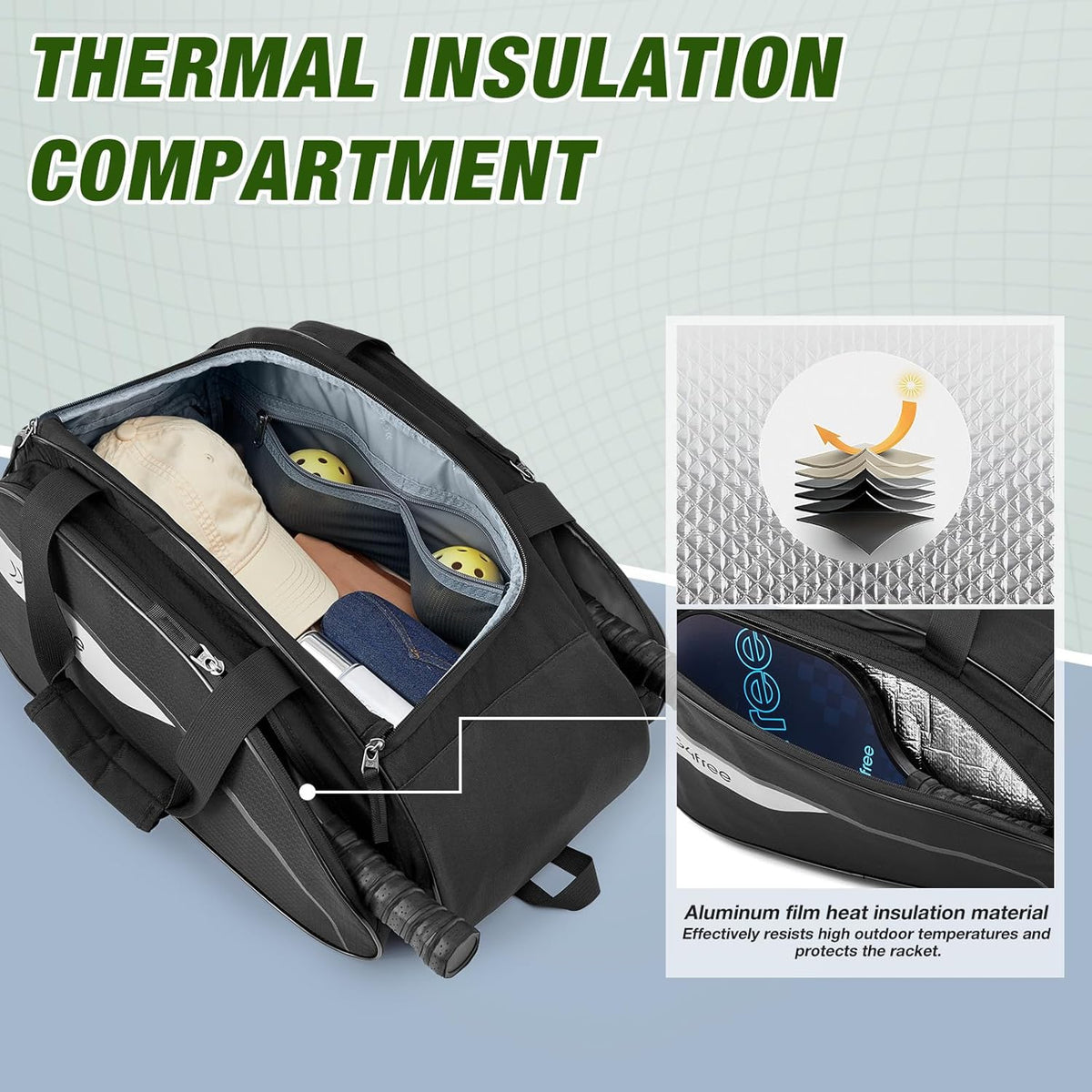 G4Free - G4Free 2-in-1 Pickleball Backpack for 4+ Paddles -TN25B517A