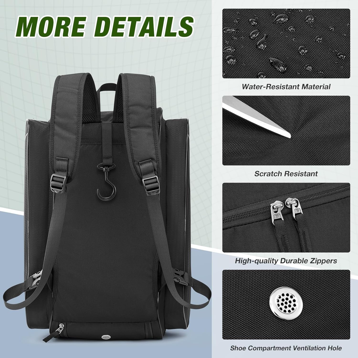 G4Free - G4Free 2-in-1 Pickleball Backpack for 4+ Paddles -TN25B517A