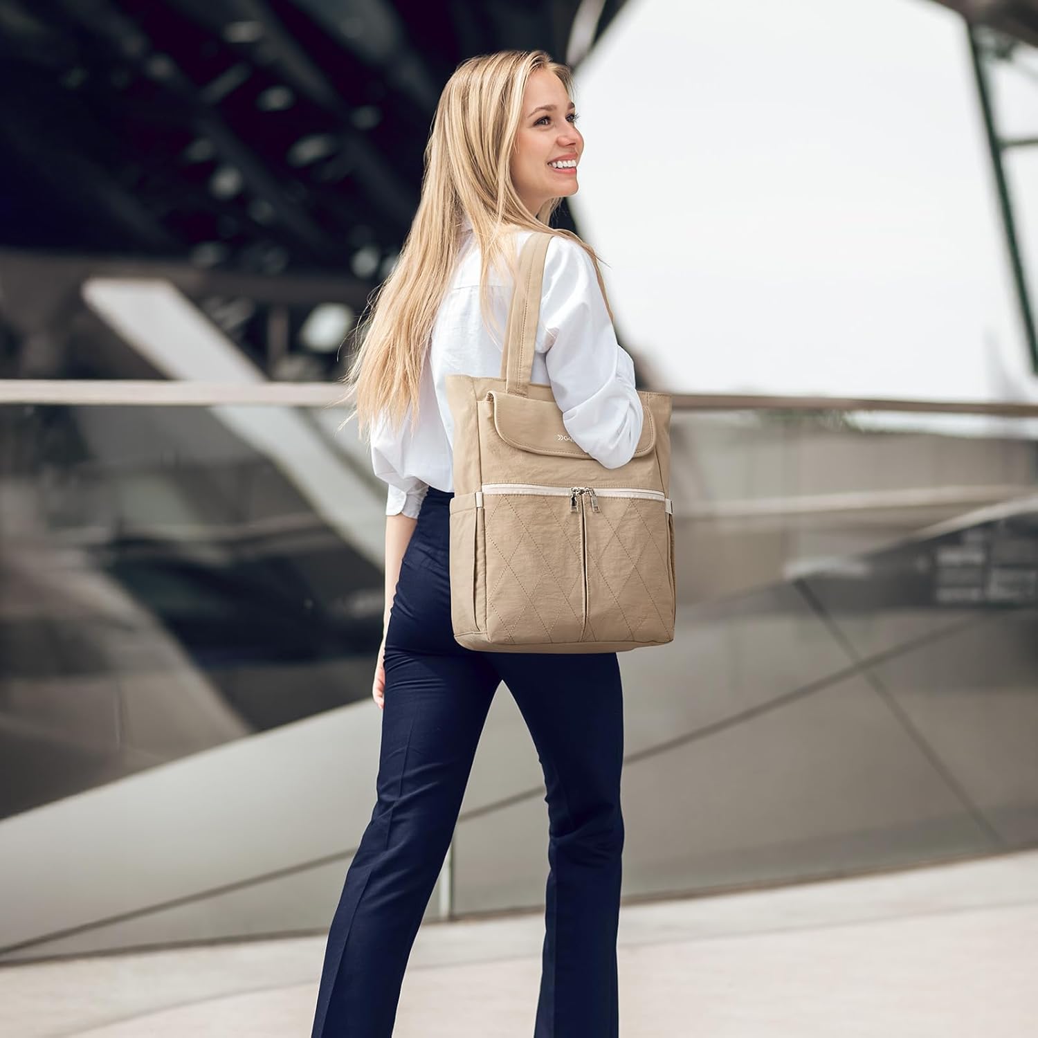 G4Free - G4Free 2 in 1 Tote Backpack Fits 15" Laptop, Women Bag Daypack -TN24B475A
