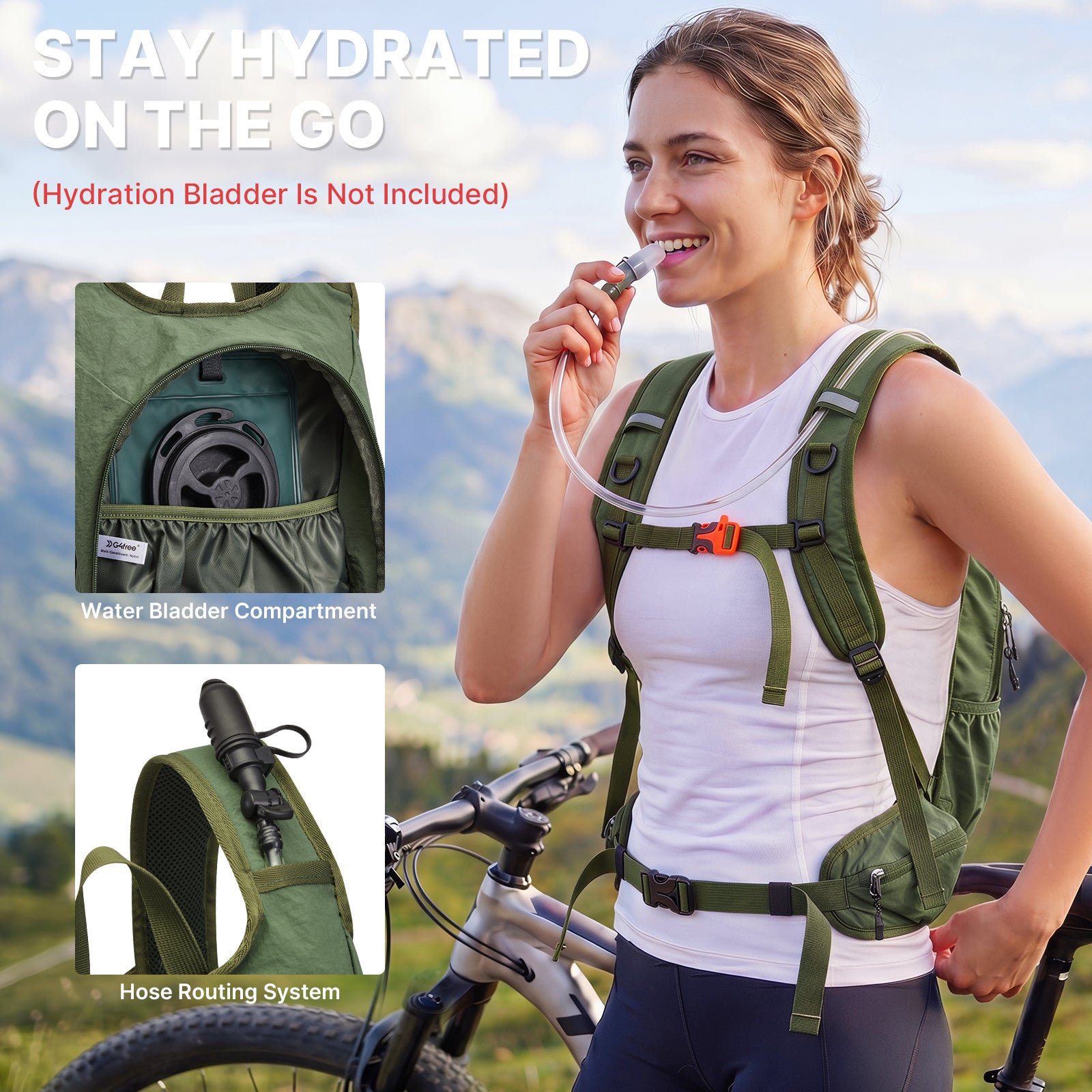 G4Free - G4Free 20L Lightweight Hiking Backpack with Waist Strap -TN25B615A