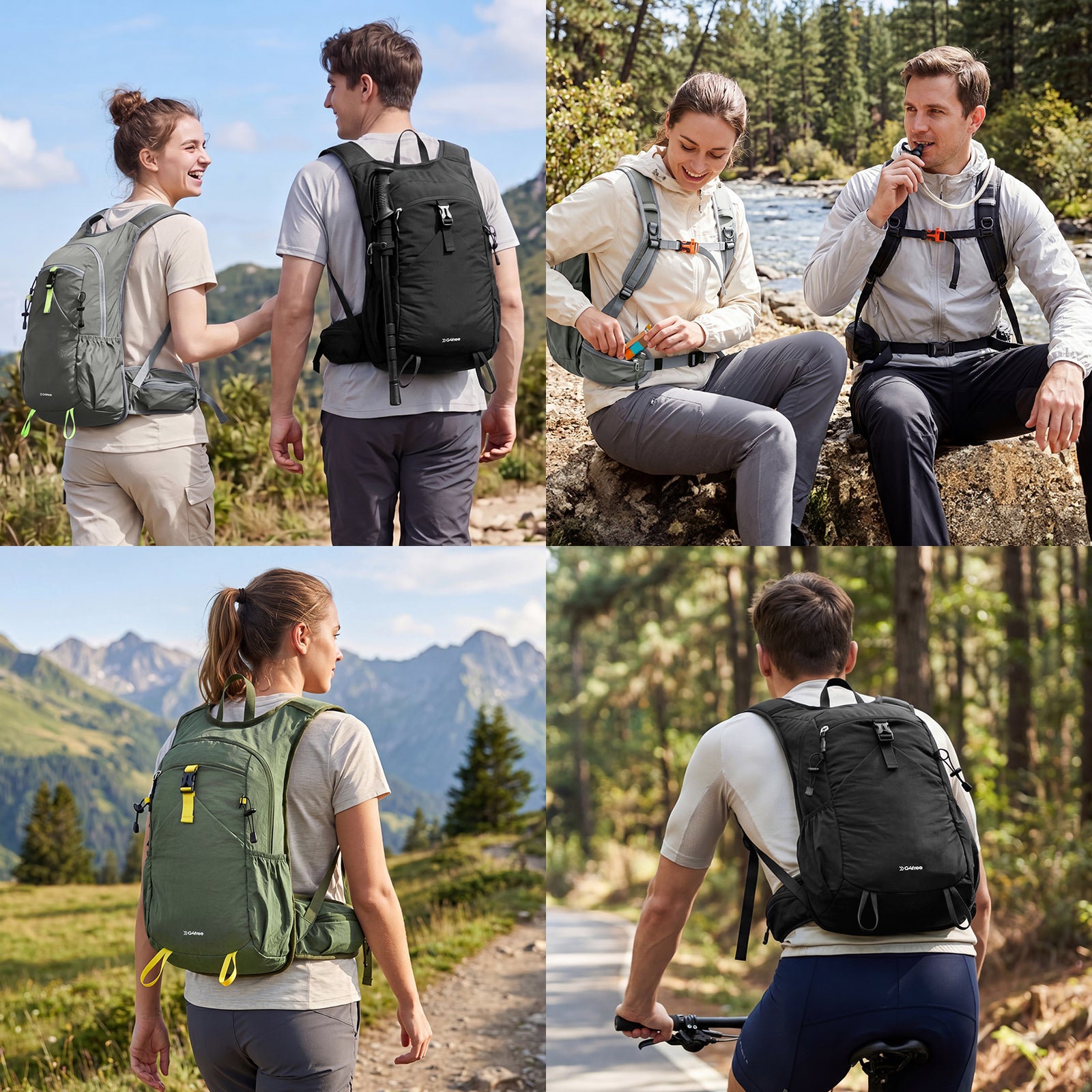 G4Free - G4Free 20L Lightweight Hiking Backpack with Waist Strap -TN25B615A