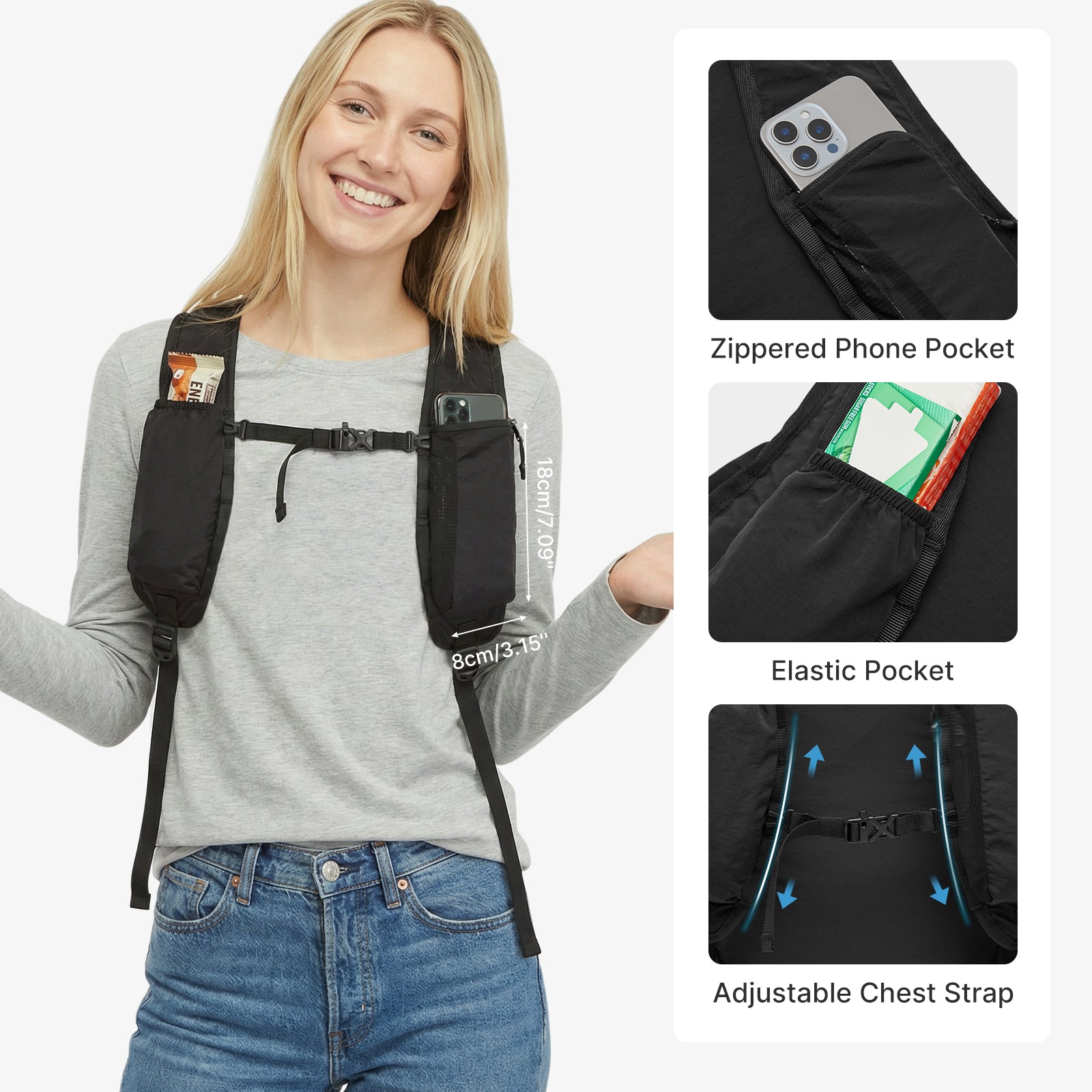 G4Free - G4Free 20L Lightweight Packable Hiking Daypack with Phone Pocket -TN25B613A