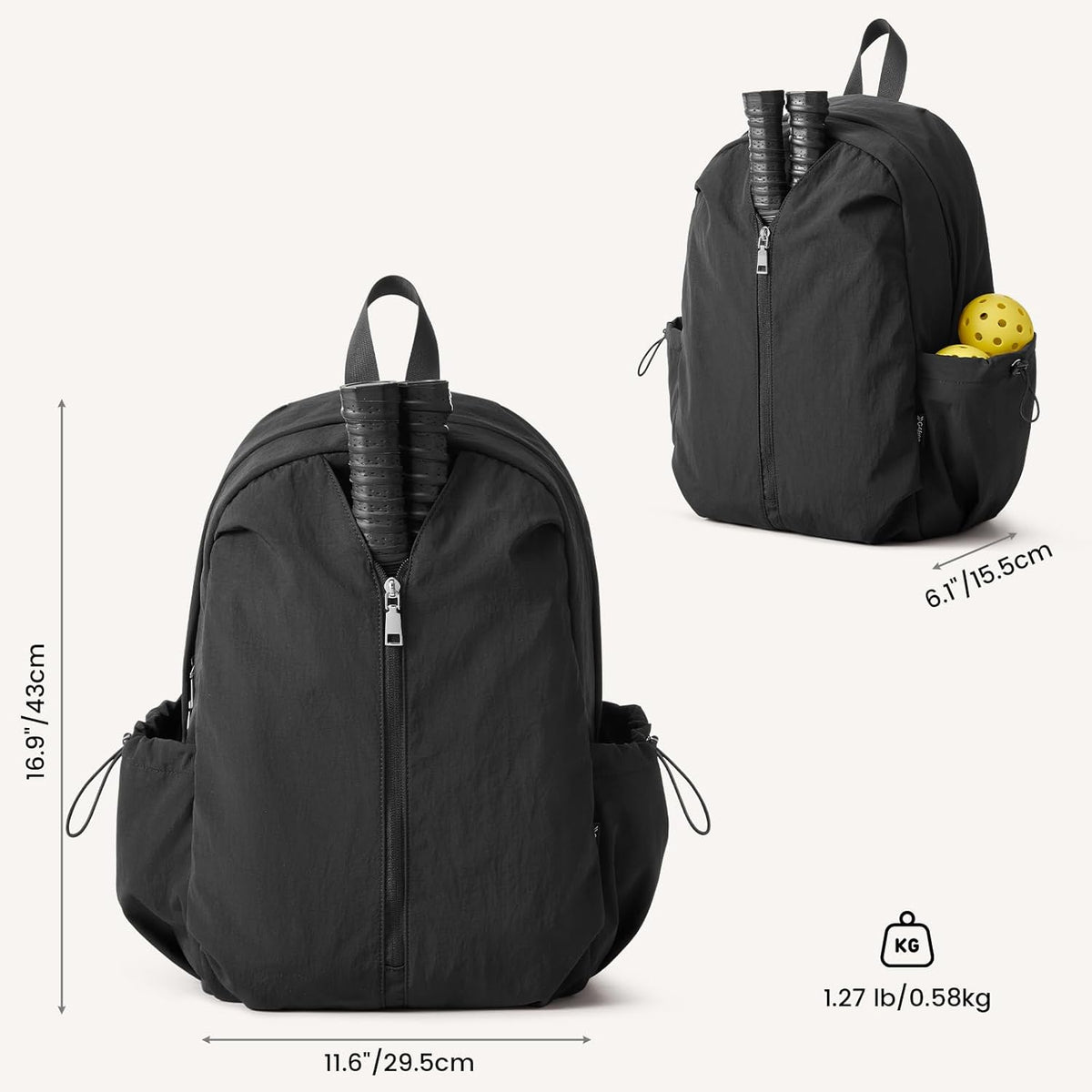 G4Free - G4Free 20L Pickleball Bag, Pickleball Paddle Backpack with Fence Hook -TN25B520A