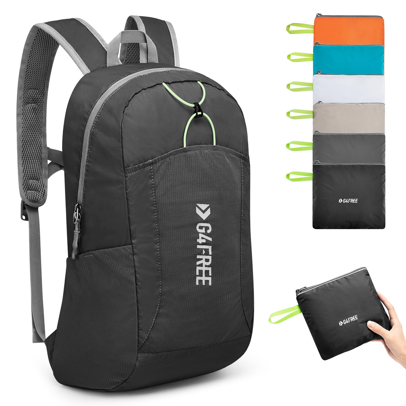 G4Free - G4Free 24L Small Packable Water Resistant Hiking Travel Backpack -TN23B304A