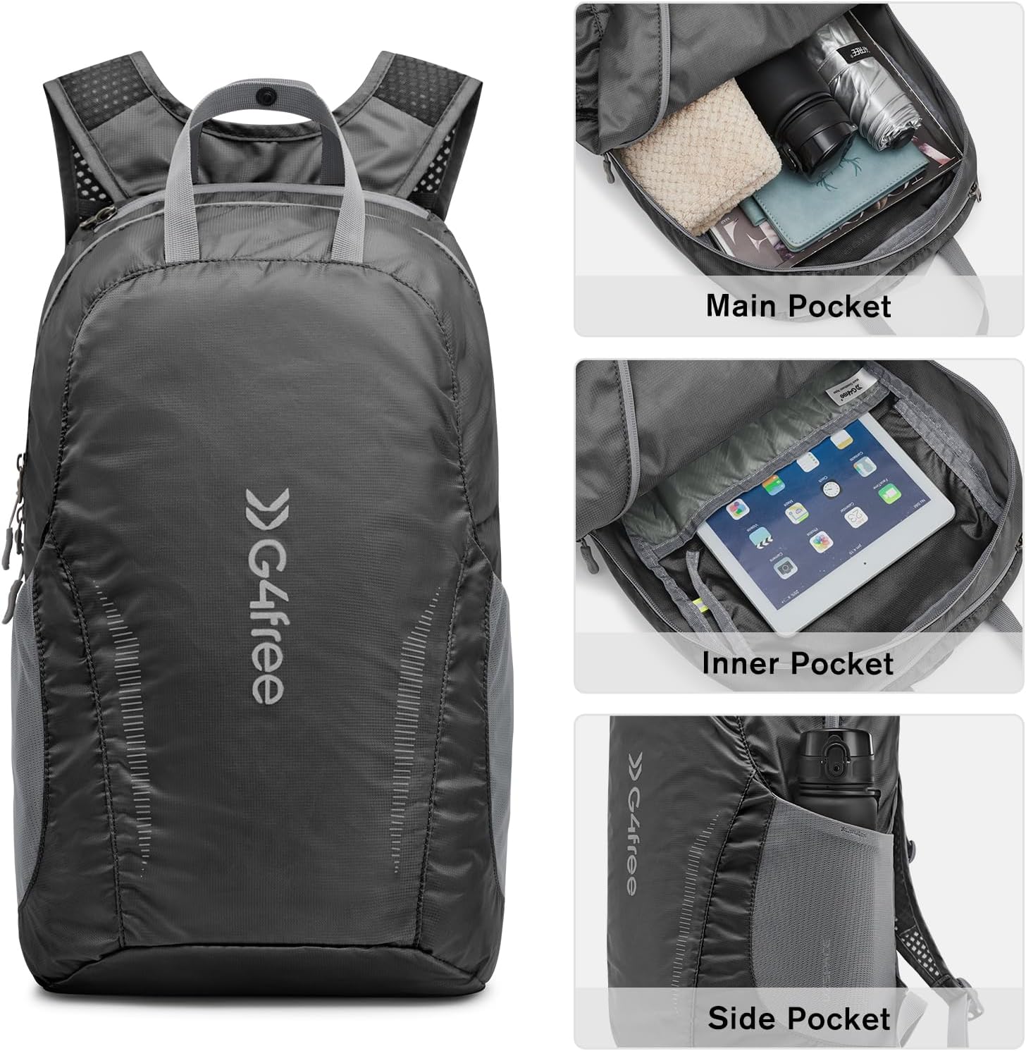 G4Free - G4Free 25L Packable Foldable Water Resistant Hiking Backpack -TN24B436B