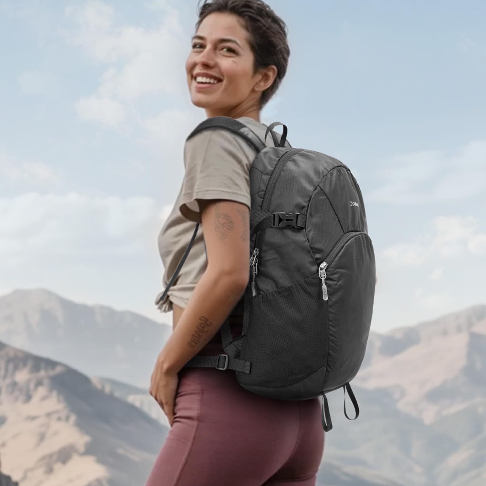 G4Free - G4Free 25L Packable Hiking Backpack with Thickened Back Panel -TN25B507A