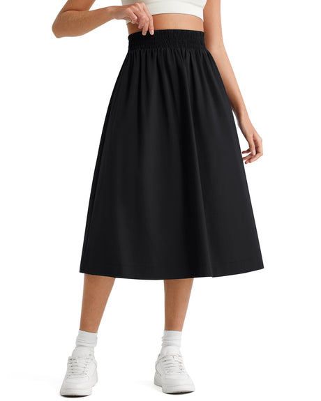 G4Free - G4Free 29" High Waisted Midi Skirt with Pockets UPF 50+ Quick Dry -GF26S960A001A-S