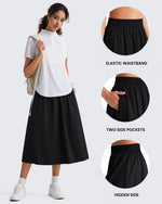 G4Free - G4Free 29" High Waisted Midi Skirt with Pockets UPF 50+ Quick Dry -GF26S960A001A-S