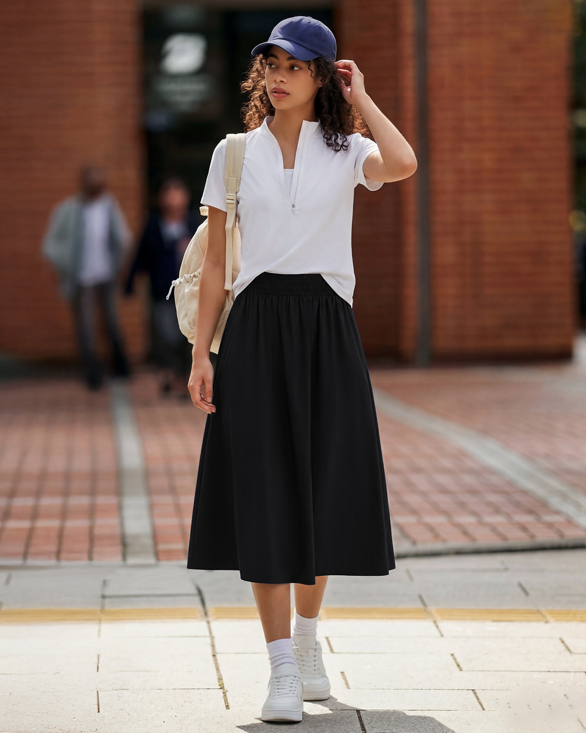 G4Free - G4Free 29" High Waisted Midi Skirt with Pockets UPF 50+ Quick Dry -GF26S960A001A-S