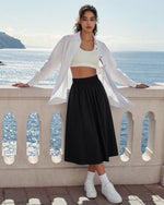 G4Free - G4Free 29" High Waisted Midi Skirt with Pockets UPF 50+ Quick Dry -GF26S960A001A-S