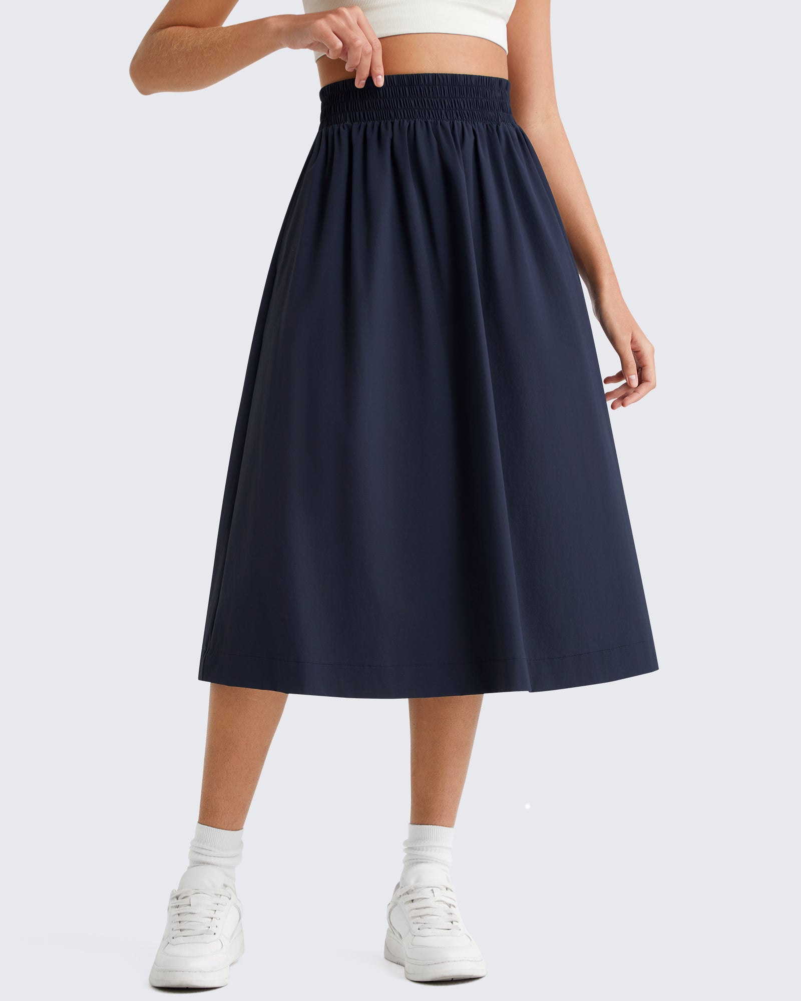 G4Free - G4Free 29" High Waisted Midi Skirt with Pockets UPF 50+ Quick Dry -GF26S960A001A-S