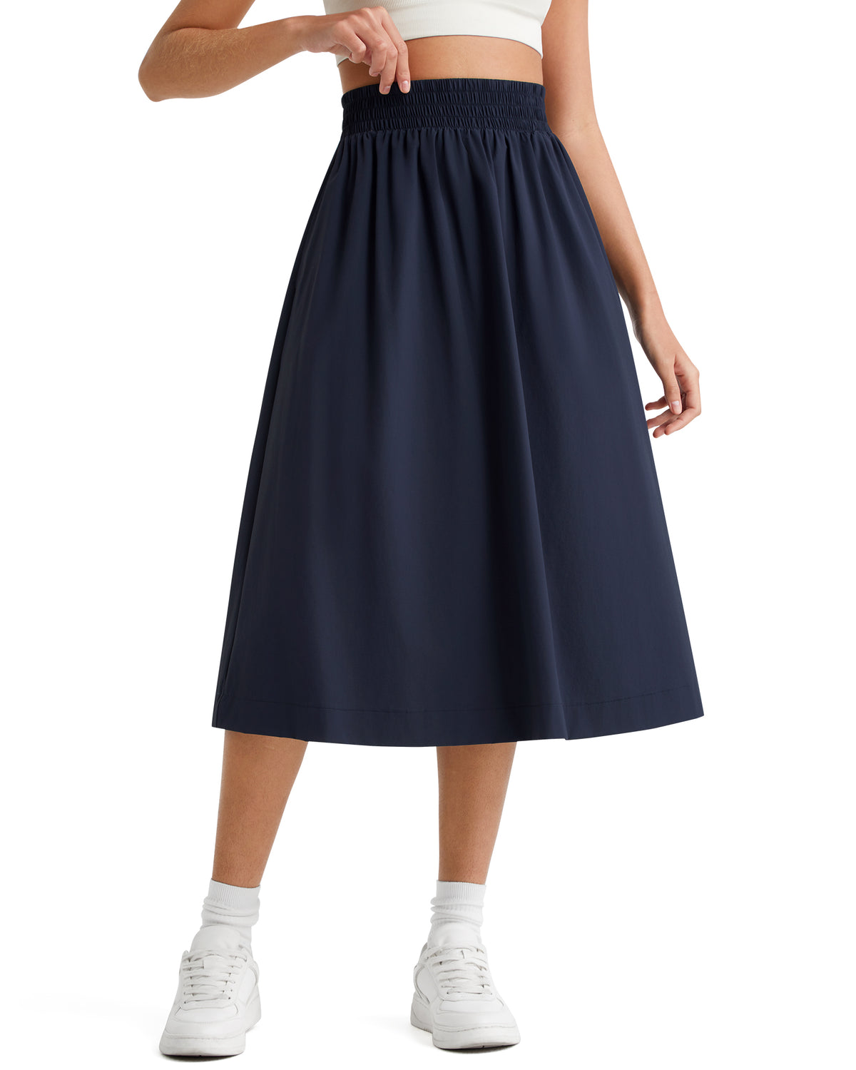 G4Free - G4Free 29" High Waisted Midi Skirt with Pockets UPF 50+ Quick Dry -GF26S960A001A-S