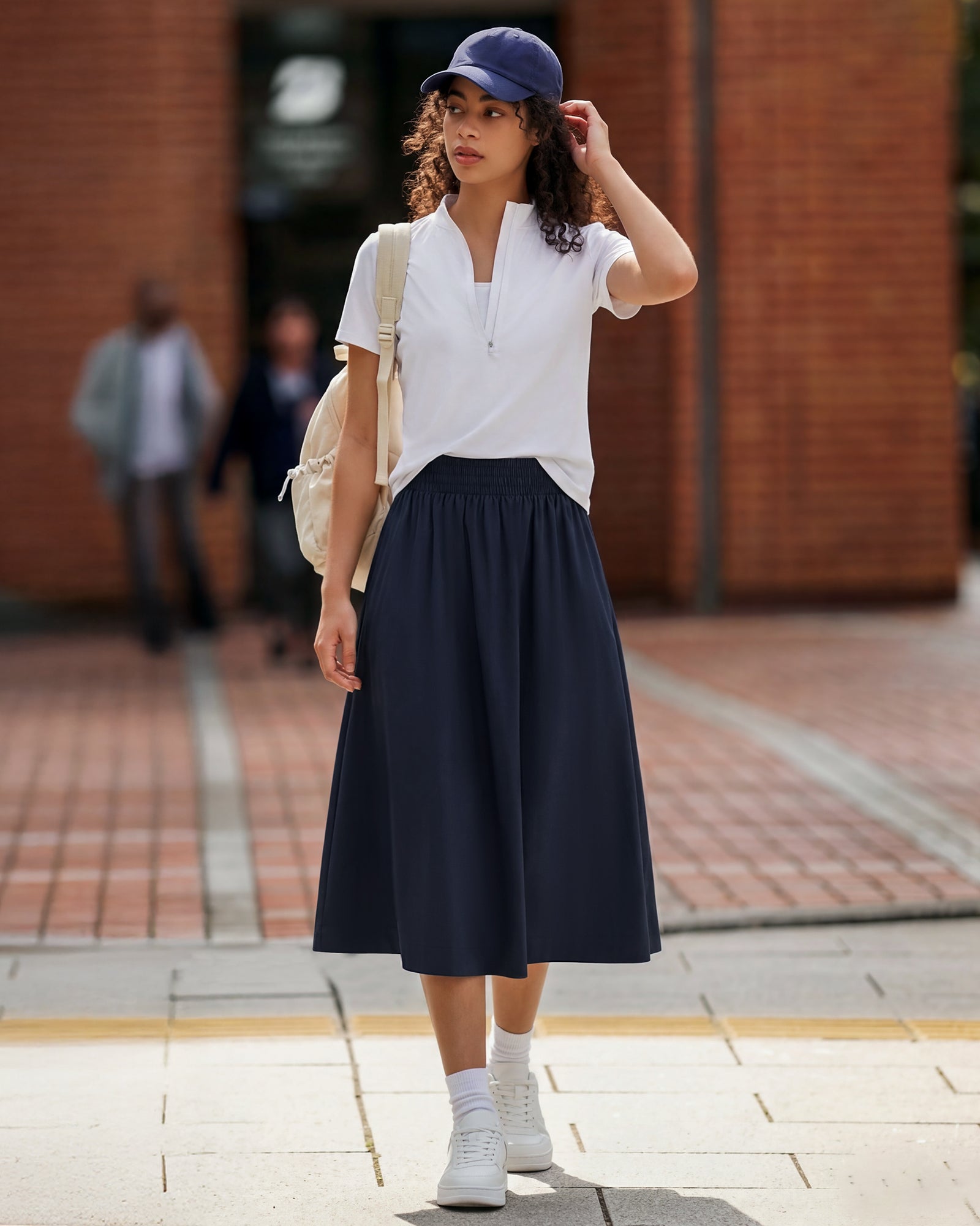 G4Free - G4Free 29" High Waisted Midi Skirt with Pockets UPF 50+ Quick Dry -GF26S960A001A-S