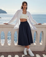 G4Free - G4Free 29" High Waisted Midi Skirt with Pockets UPF 50+ Quick Dry -GF26S960A001A-S