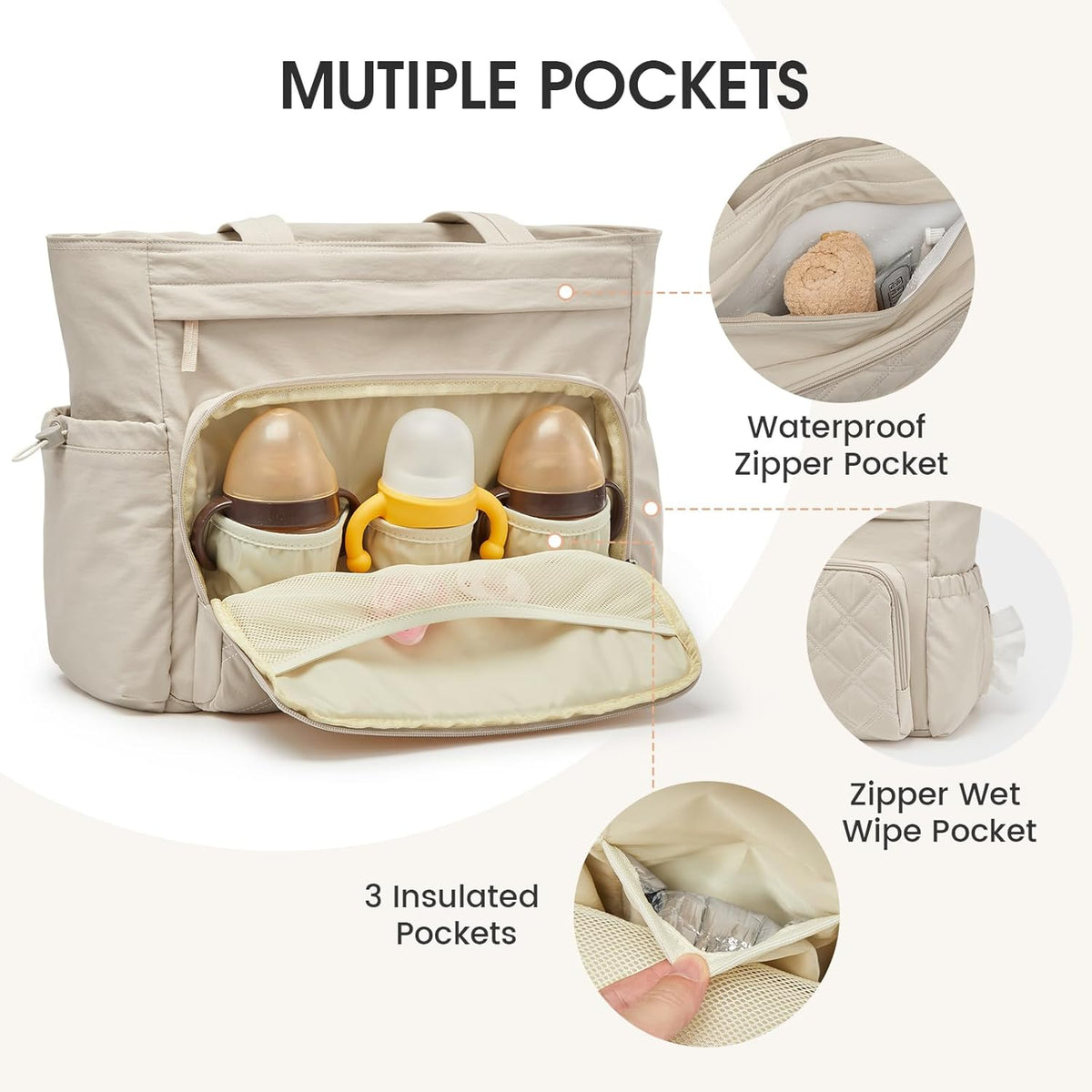 G4Free - G4Free 3 in 1 Diaper Bag with Insulated Pockets Baby Backpack -TN25B567A