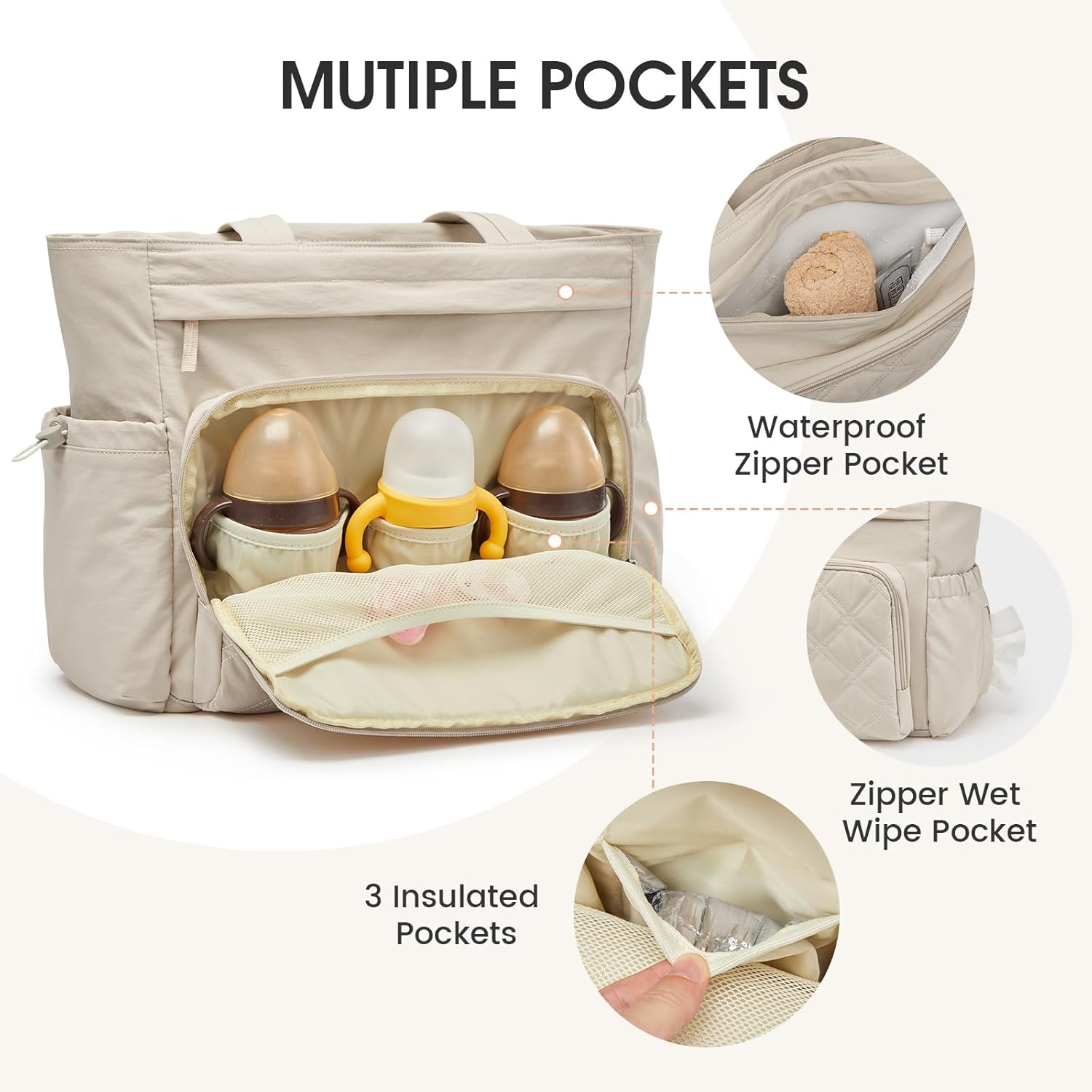 G4Free - G4Free 3 in 1 Diaper Bag with Insulated Pockets Baby Backpack -TN25B567A