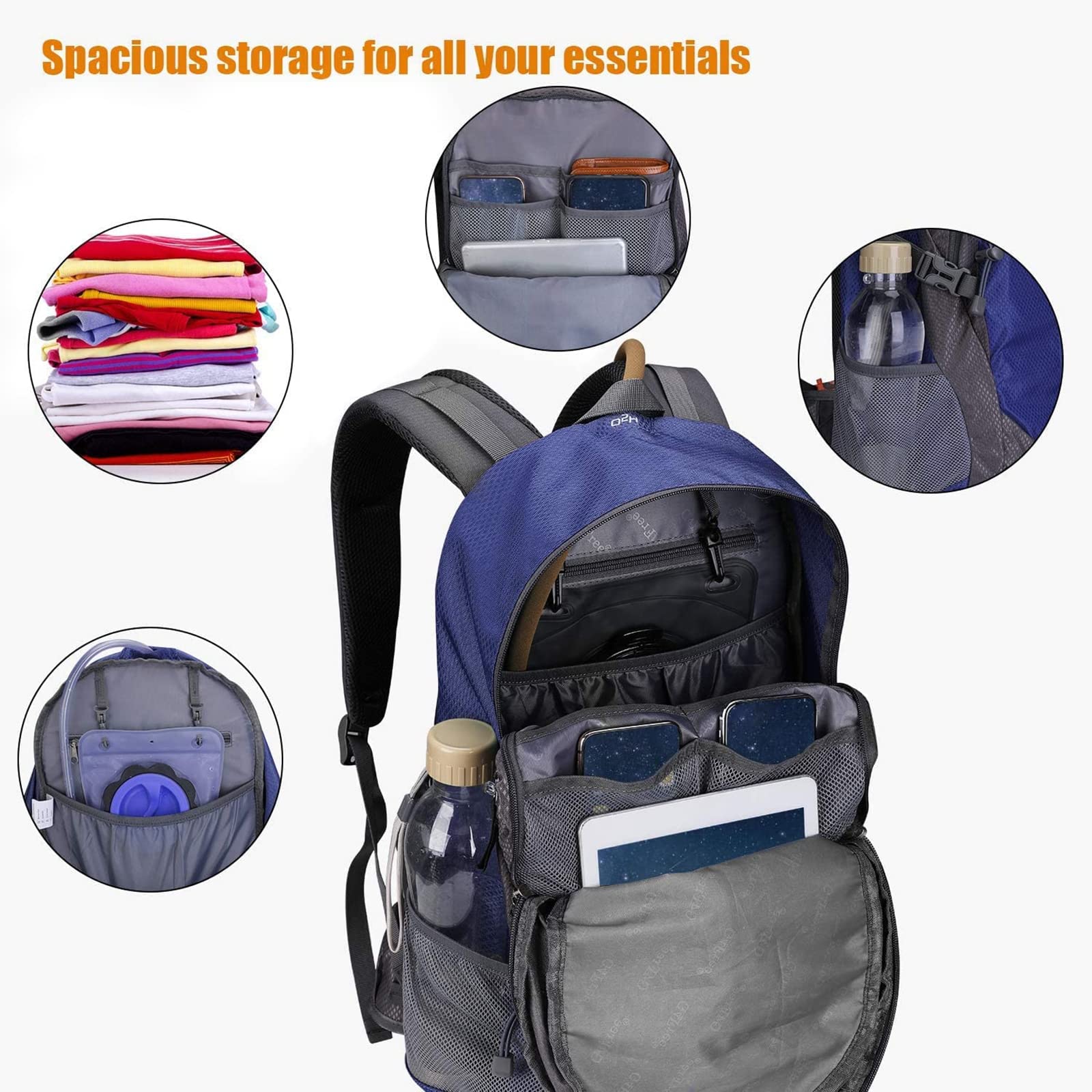 G4Free - G4Free 35L Outdoor Sports Travel Daypack with Rain Cover -D02V647A
