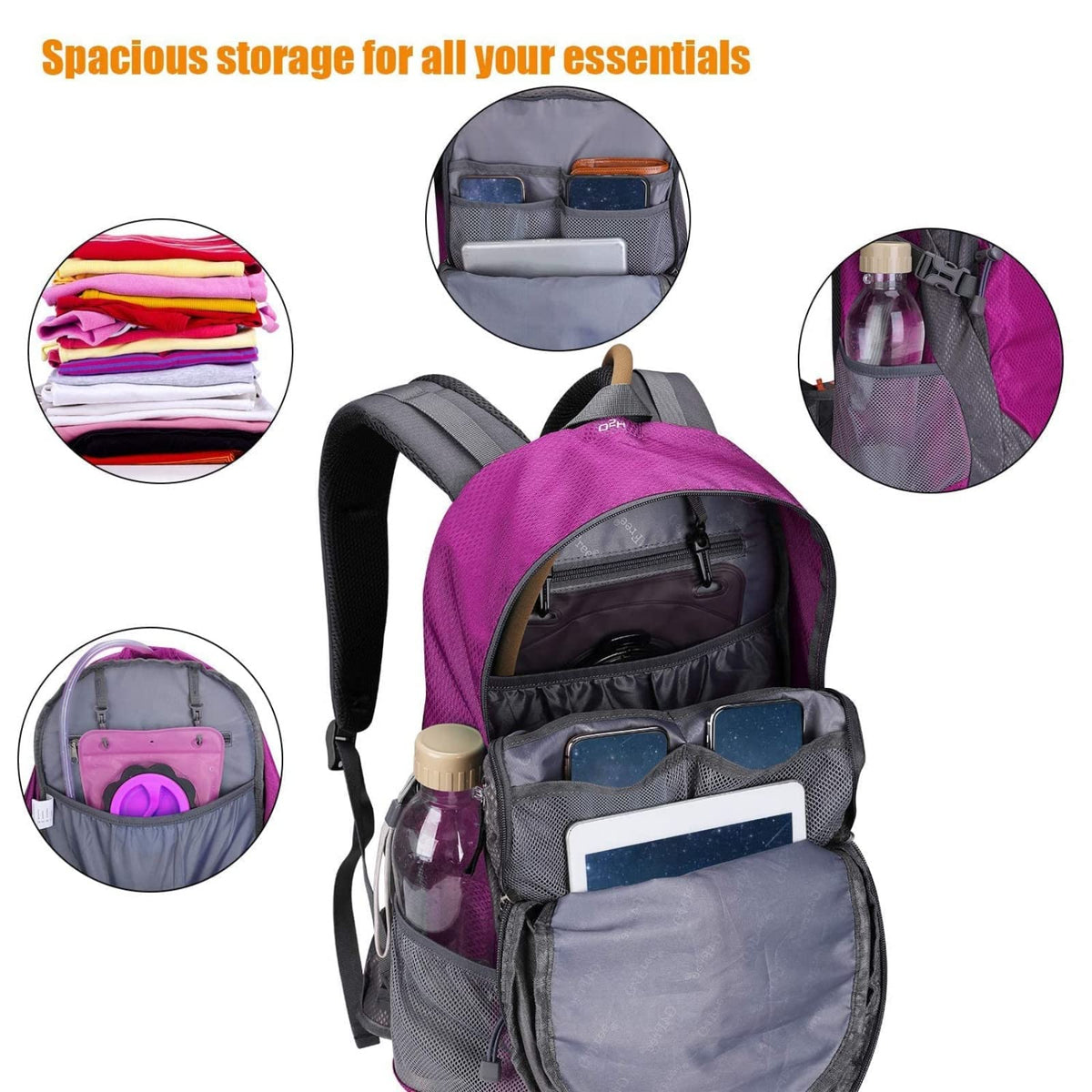 G4Free - G4Free 35L Outdoor Sports Travel Daypack with Rain Cover -D02V647A